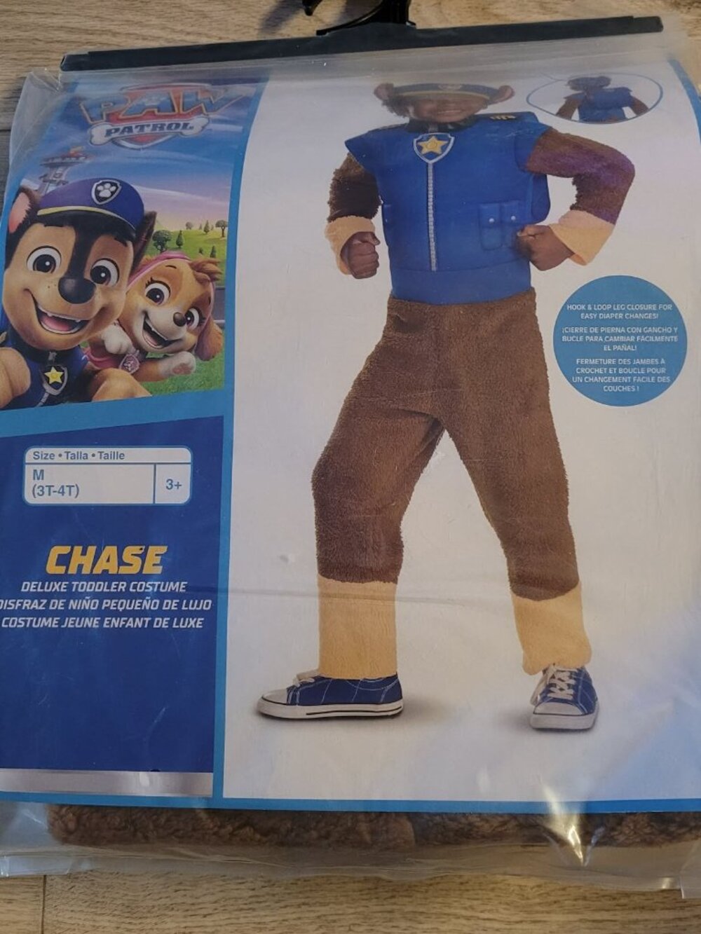 new nickelodeon PAW PATROL CHASE halloween deluxe toddler COSTUME sz M 3T-4T dog
